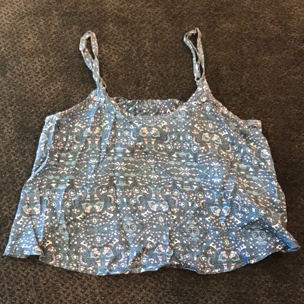 Blue Crop Top with Adjustable Straps